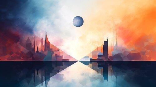 Colourful Geometric Urban Landscapes -   Architectural Spectrum Harmony Paul David Groocock