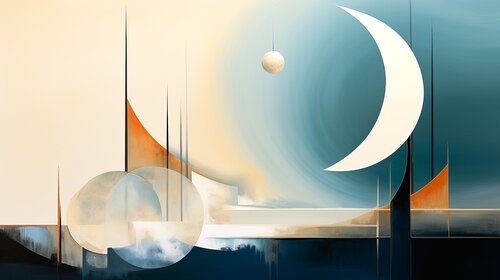 Colourful Geometric Urban Cityscapes - Minimalist Architectural Abstraction by Paul David Groocock, 數碼 for Sale on Singulart