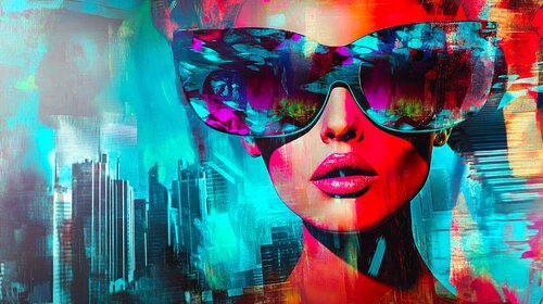 Pop Art meets Pointillism - Femininity in Art von Paul David Groocock, Digital kaufen auf Singulart