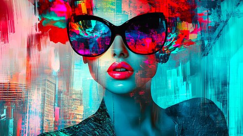 Pop Art meets Pointillism - Femininity in Art von Paul David Groocock, Digital kaufen auf Singulart