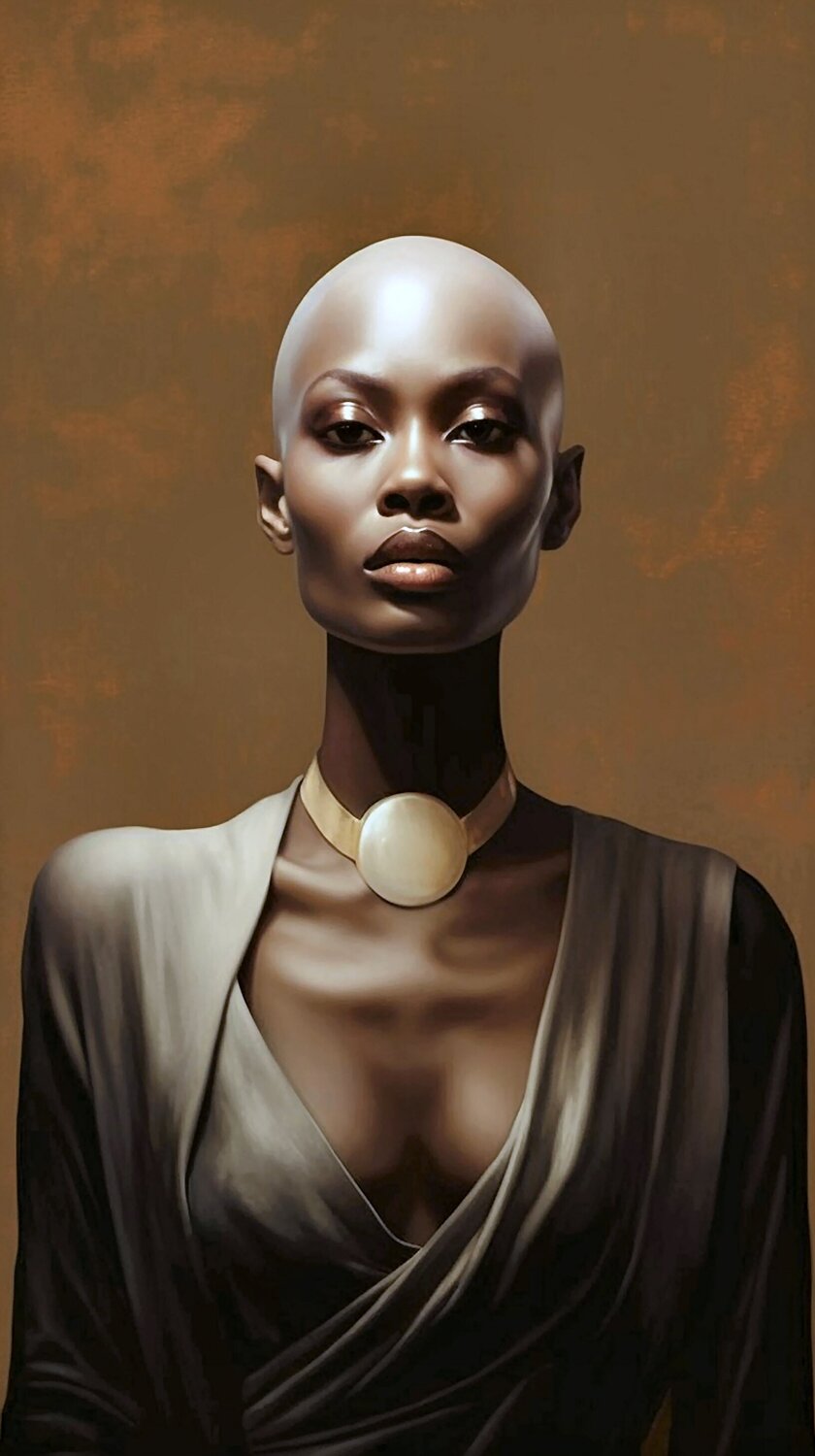 Afrocentric Shaven Black  Art - Black Portraiture Paul David Groocock Digital zu verkaufen