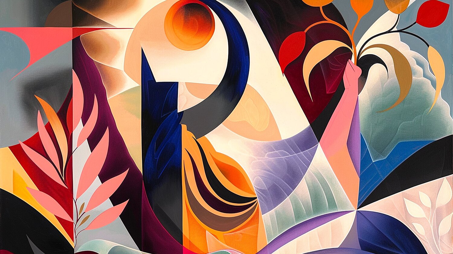 Abstract Chromatic Colour Cascades - Vibrant Visions Paul David Groocock