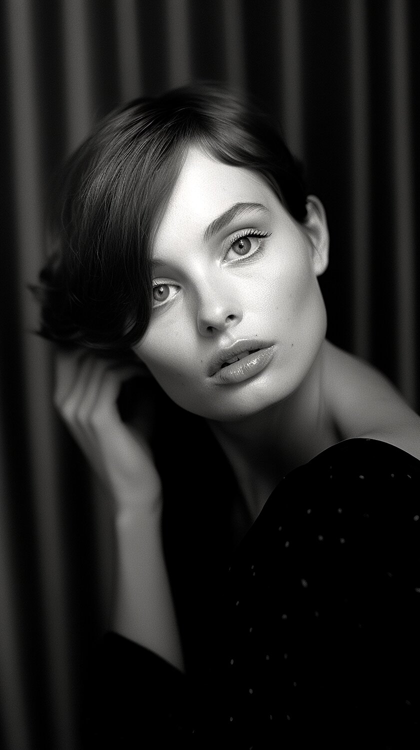 Black and White Photo Realistic Generative Portraiture - Aurélie Paul David Groocock