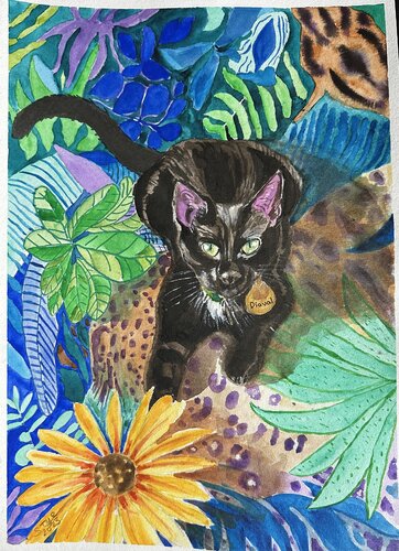 Black Kitten Collage von Susan Tye, Malerei kaufen auf Singulart
