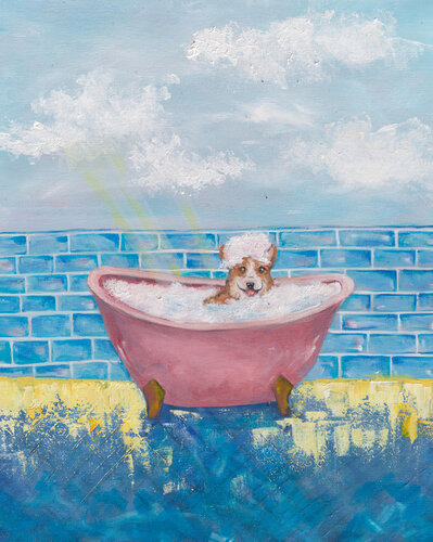 Bubble Pup von Geanina Cernica, Malerei kaufen auf Singulart