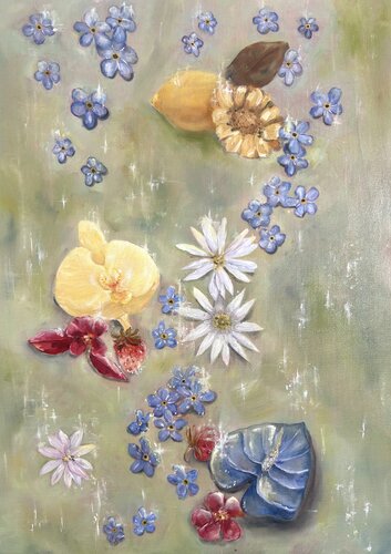 Forget me not van Geanina Cernica, Schilderij te koop op Singulart