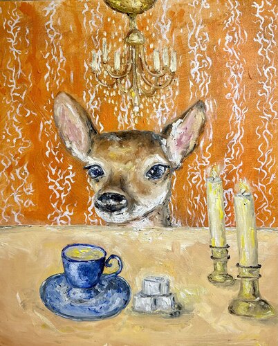 Deer in Light par Geanina Cernica, Peinture en vente sur Singulart