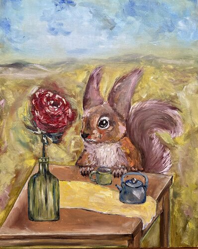 Tea Break by Geanina Cernica, Painting for Sale on Singulart