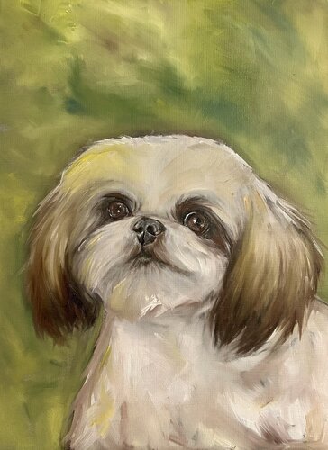 A dog’s portrait von Geanina Cernica, Malerei kaufen auf Singulart