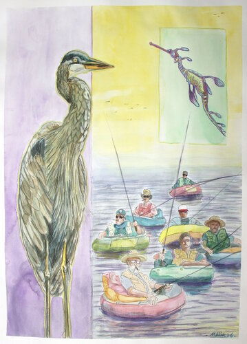 Ein großer Fang! by Matthias Lück, Work on Paper for Sale on Singulart