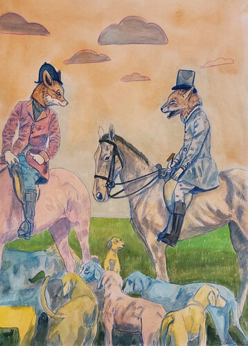 Die Fuchsjagd by Matthias Lück, Work on Paper for Sale on Singulart