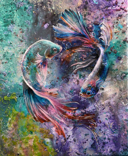 Pisces Moon van Olga Zadoroznaja, Schilderij te koop op Singulart
