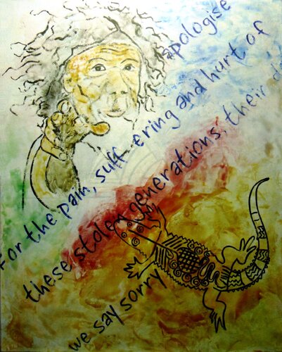 The Sorry Speach (B495) van Dieter Becker, Schilderij te koop op Singulart