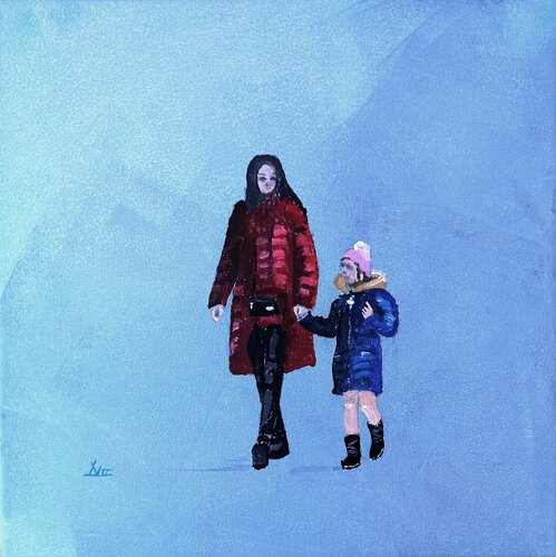 Shopping mit Mama (N1077) de Dieter Becker, Pintura a la venta en Singulart