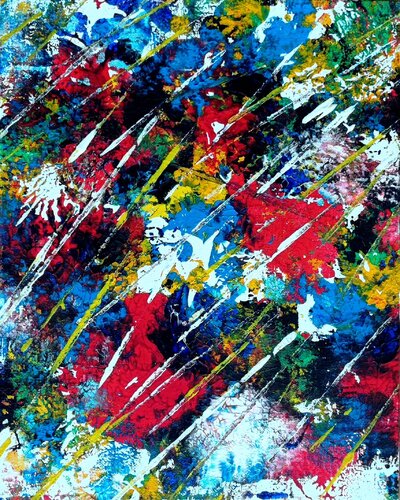 Feuerwerk der Farben (O1163) von Dieter Becker, Malerei kaufen auf Singulart