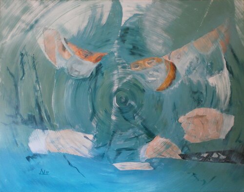 Hoffnung besiegt die Angst  (F707) di Dieter Becker, Pittura in vendita su Singulart