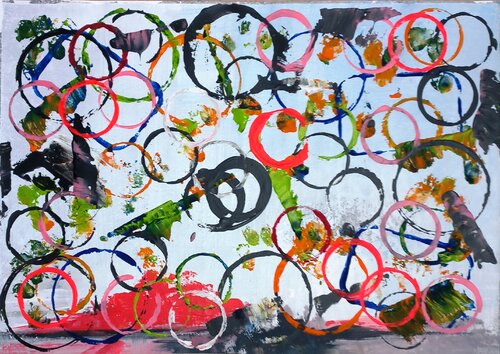 Jetzt geht's rund (P1223) van Dieter Becker, Schilderij te koop op Singulart