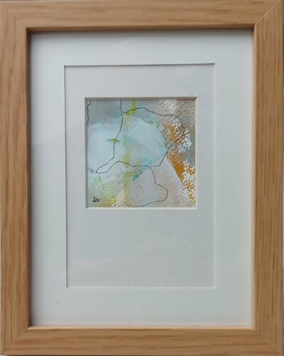 Mini-Unikat gerahmt (P1281_B) par Dieter Becker, Peinture en vente sur Singulart