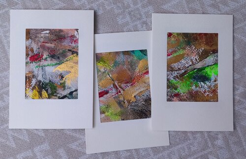 Mini-Unikate Berge (P1286) - 3er-Set von Dieter Becker, Malerei kaufen auf Singulart