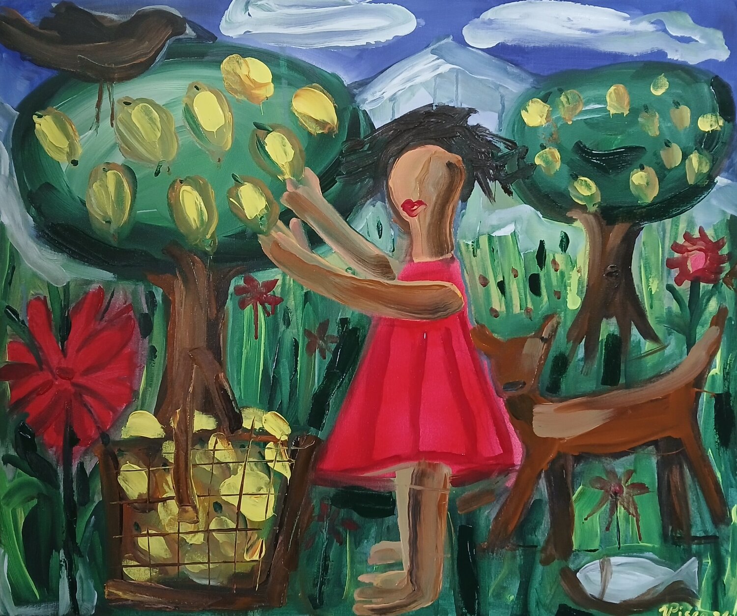 Menina colhendo limões Vítor Pisco