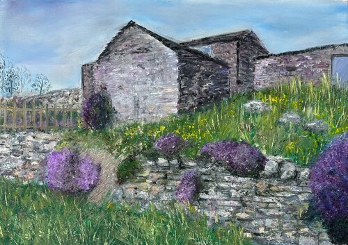 SPRINGTIME AT THE BARNS von Olga Minasyan, Malerei kaufen auf Singulart