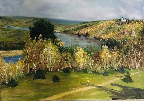 AUTUMNAL RIVERSCAPE van Olga Minasyan, Schilderij te koop op Singulart