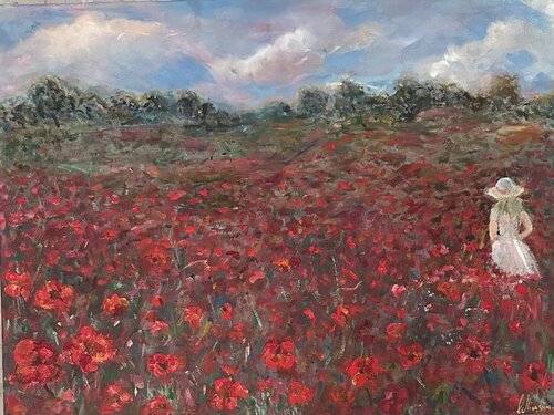 Field of Red Wonder von Olga Minasyan, Malerei kaufen auf Singulart