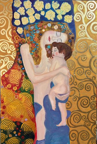 Inspirational Klimt van Olga Minasyan, Schilderij te koop op Singulart