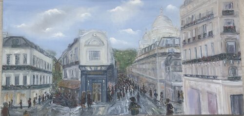 Crowds at Monmarte von Olga Minasyan, Malerei kaufen auf Singulart