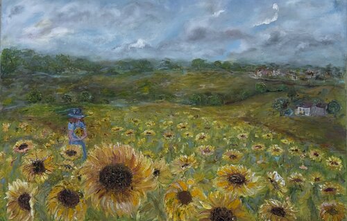 Sunflower field von Olga Minasyan, Malerei kaufen auf Singulart