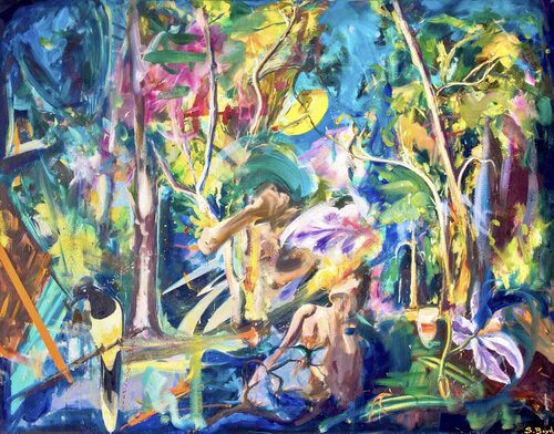 Yellow Moon by Simon Boyd, 絵画 for Sale on Singulart