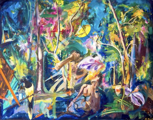 Yellow Moon by Simon Boyd, Painting for Sale on Singulart