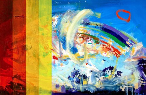 Carnival Sky par Simon Boyd, Peinture en vente sur Singulart