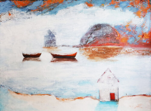 Rolling Snow Fog von evy Olsen Halvorsen, Malerei kaufen auf Singulart