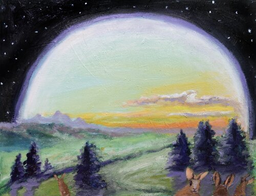 That New Moon von evy Olsen Halvorsen, Malerei kaufen auf Singulart