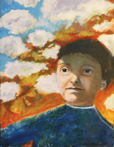 Head in the clouds von evy Olsen Halvorsen, Malerei kaufen auf Singulart