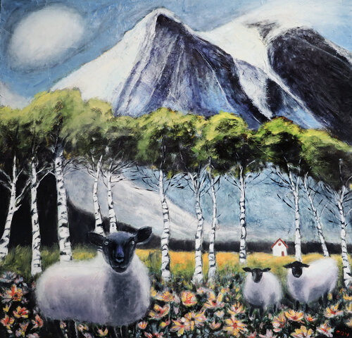 The High Pasture von evy Olsen Halvorsen, Malerei kaufen auf Singulart