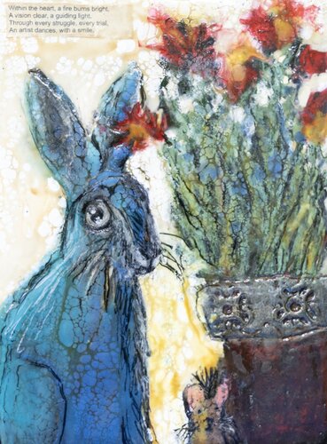 Blue Bunny von evy Olsen Halvorsen, Malerei kaufen auf Singulart