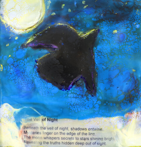 Beneath the Veil of Night de evy Olsen Halvorsen, Pintura a la venta en Singulart