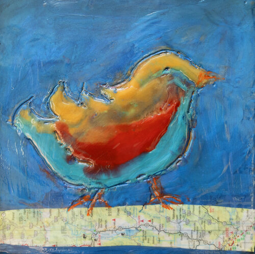 fatty fat bird de evy Olsen Halvorsen, Pintura a la venta en Singulart