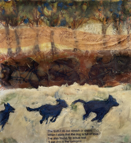 wet dogs van evy Olsen Halvorsen, Schilderij te koop op Singulart