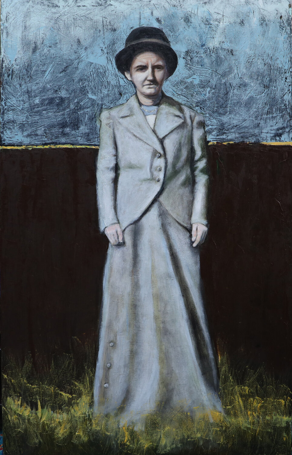 Pauline, in the field evy Olsen Halvorsen Dipinto originale in vendita