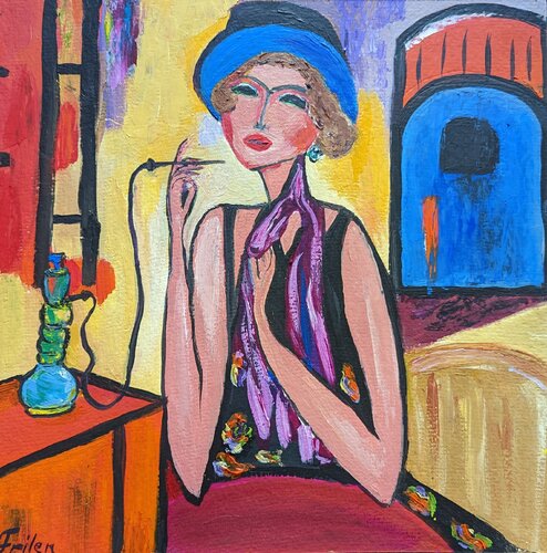 Elegante Dame par Ellen Frischbutter, Peinture en vente sur Singulart