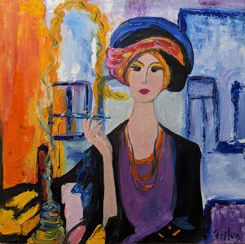 Böhmische Dame van Ellen Frischbutter, Schilderij te koop op Singulart