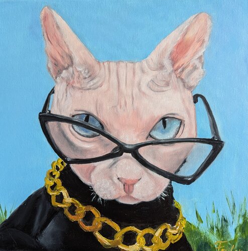 Modischer Sphinx di Ellen Frischbutter, Pittura in vendita su Singulart