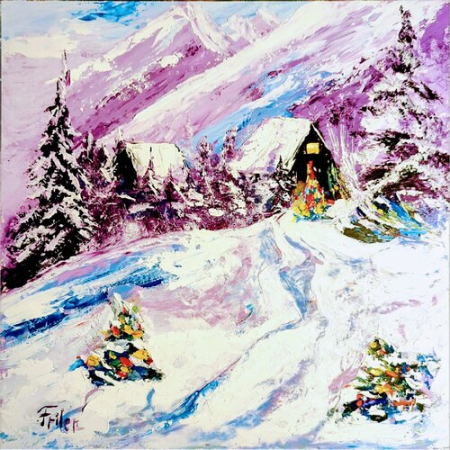Violetter Winter di Ellen Frischbutter, Pittura in vendita su Singulart