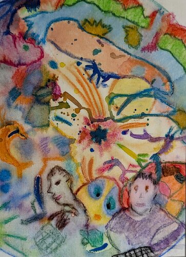 Die leise Stimme der Seele inmitten des Lebensrummels by Ellen Frischbutter, Painting for Sale on Singulart