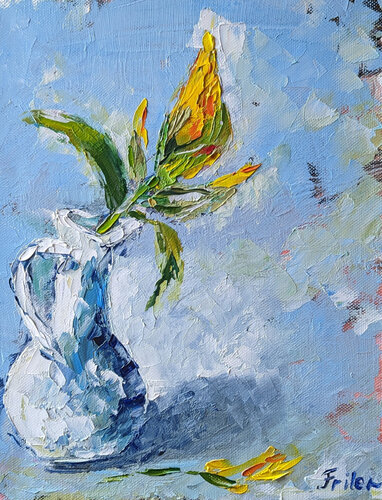 Yellow Iris von Ellen Frischbutter, Malerei kaufen auf Singulart