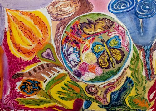 Herz der Erde di Ellen Frischbutter, Pittura in vendita su Singulart