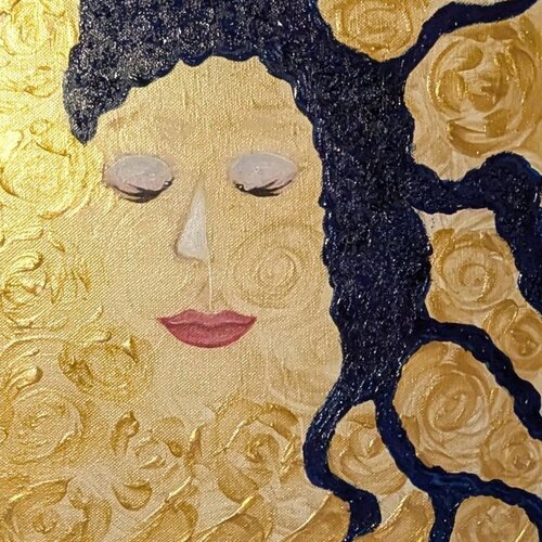 Gesicht aus Rosen von Ellen Frischbutter, Malerei kaufen auf Singulart